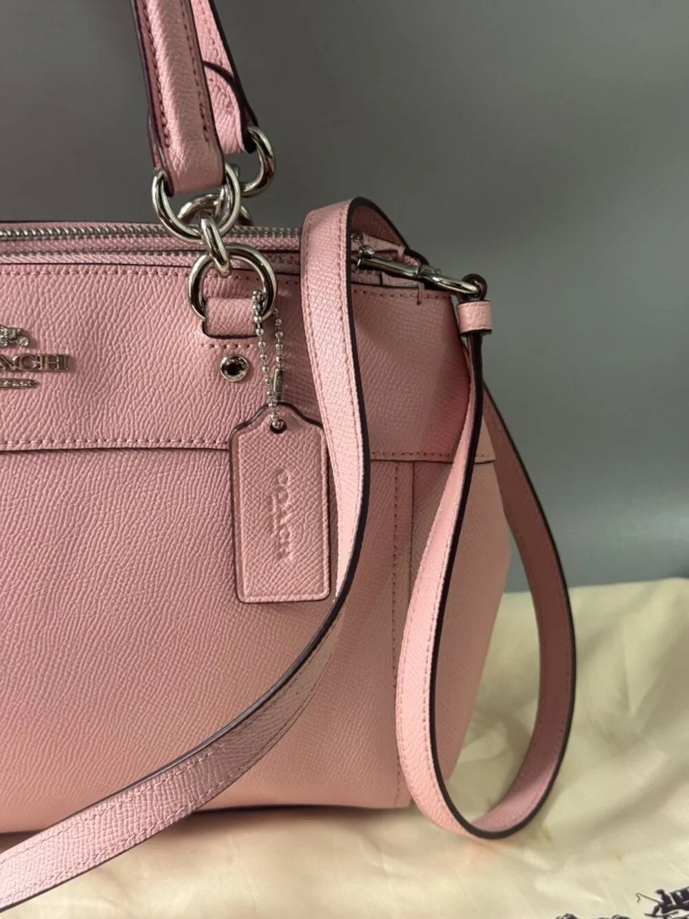 NWOT Authentic Coach F25395 Crossgrain Mini Brooke Carryall- Blush Pink